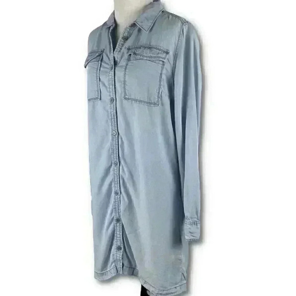 Sanctuary womens dress size XS chambray blue button down with pockets denim - Picture 5 of 10